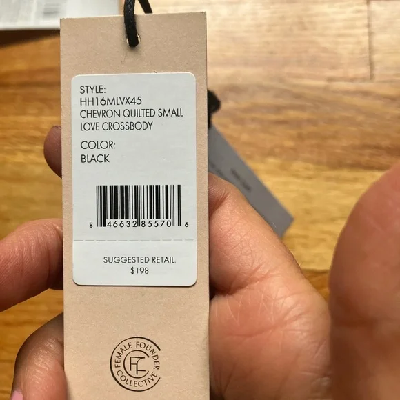 New NWT Rebecca Minkoff chevron quilted small Love crossbody black bag purse - Picture 15 of 16